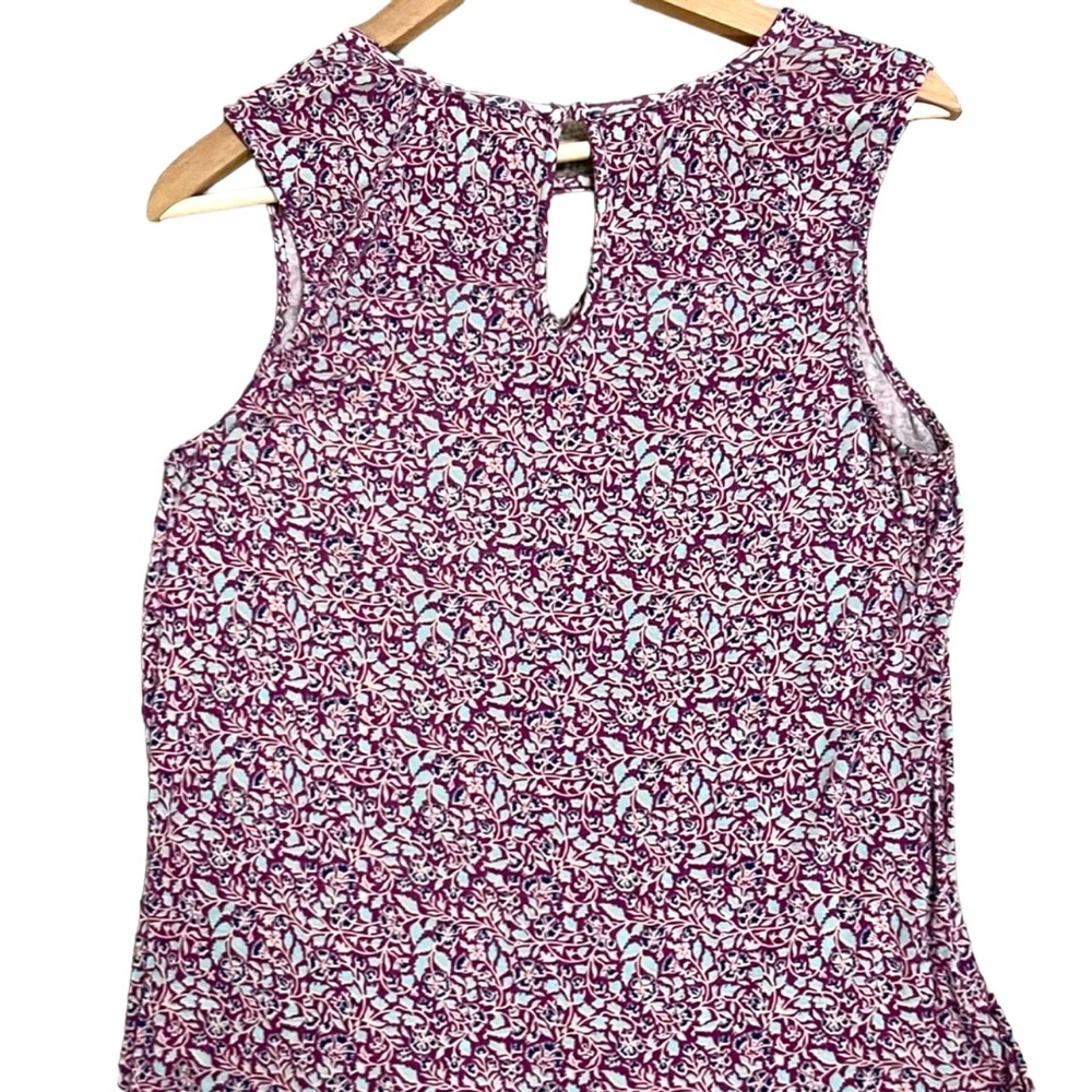 Modcloth Sleeveless Knit Top With Keyhole Accent Purple and Blue Size Small - Picture 2 of 7